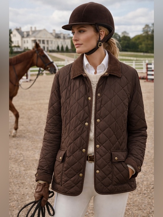 Polo Ralph Lauren Jackets & Blazers - Polo Ralph Lauren Women's Corduroy Trim Quilted Barn Jacket